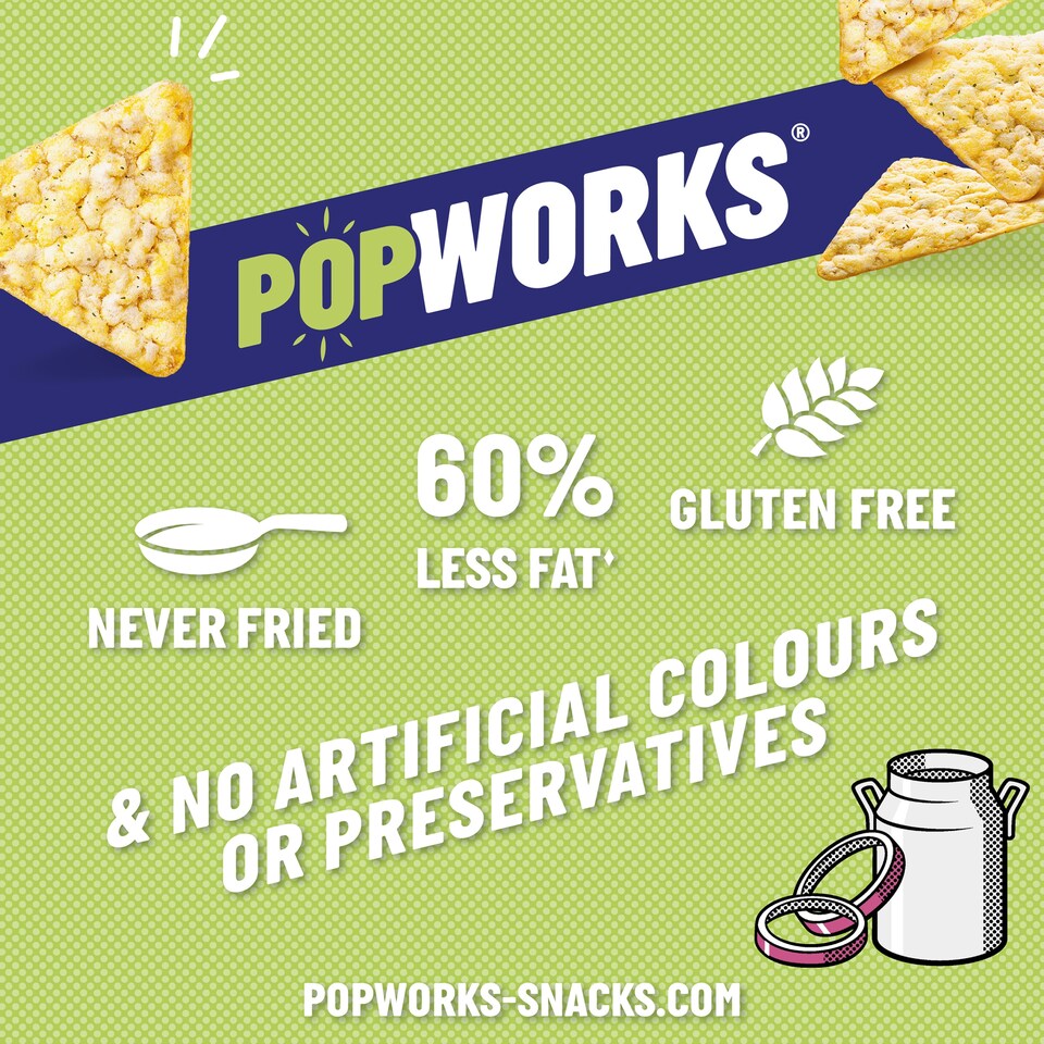 image 1 of Popworks Sour Cream & Onion Sharing Bag Popped Crisps 85g