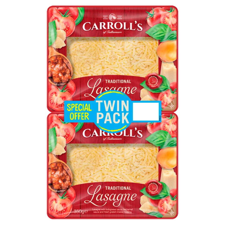 Carroll Cuisine Lasagne 350G Twin Pack
