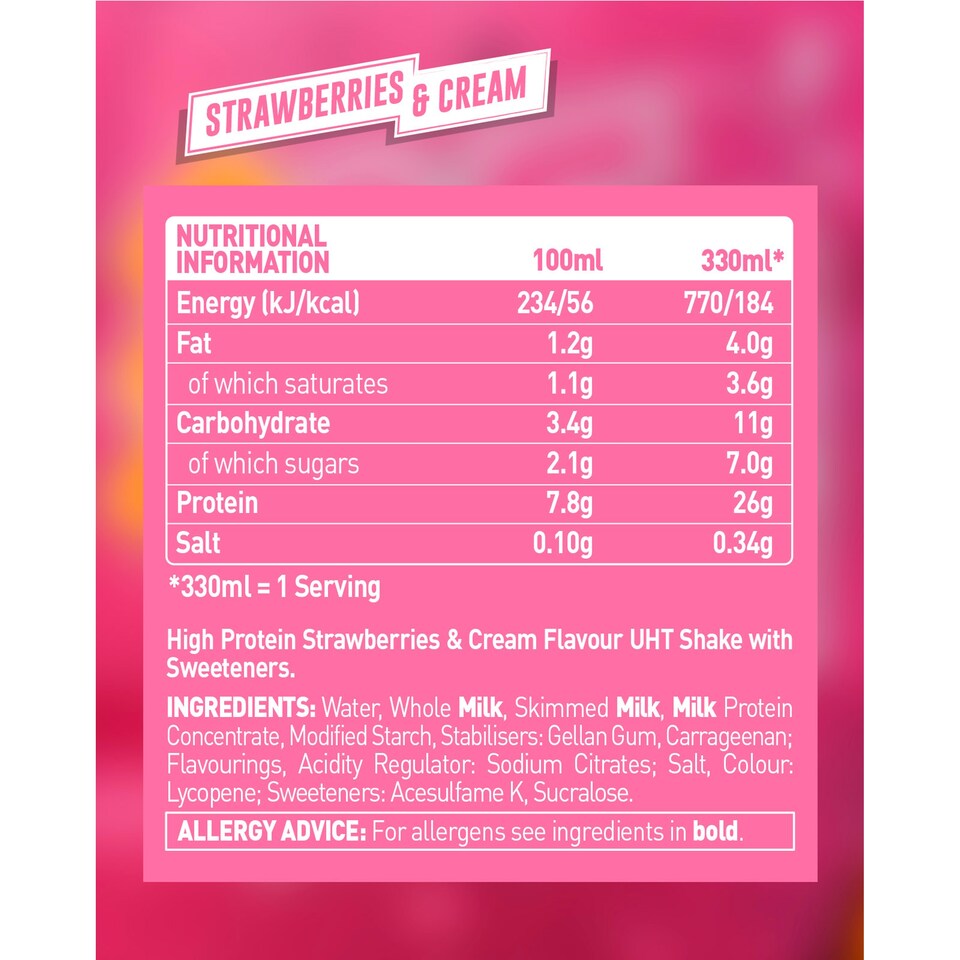 image 1 of Grenade Protein Shake Strawberries and Cream Flavour 330ml