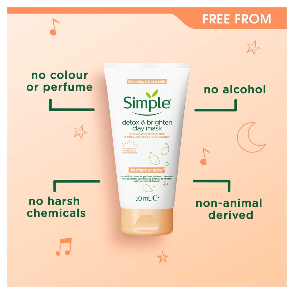 image 1 of Simple Face Mask Detox & Brightening Clay Mask 50Ml