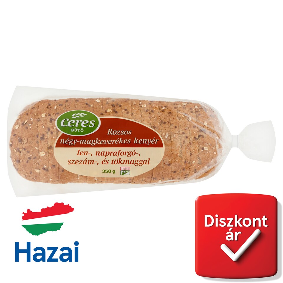 Ceres rozsos négy-magkeverékes kenyér 350 g  1. kép