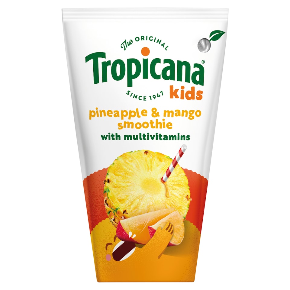 image 1 of Tropicana Kids Smoothies - Pineapple & Mango 4 x 150ml