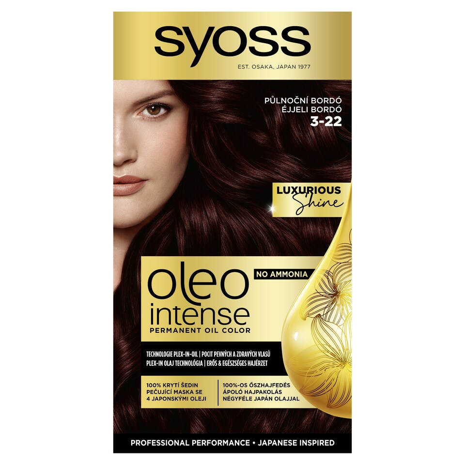 Obrázek 1 pro produkt Syoss Oleo Intense barva na vlasy Půlnoční bordó 3-22