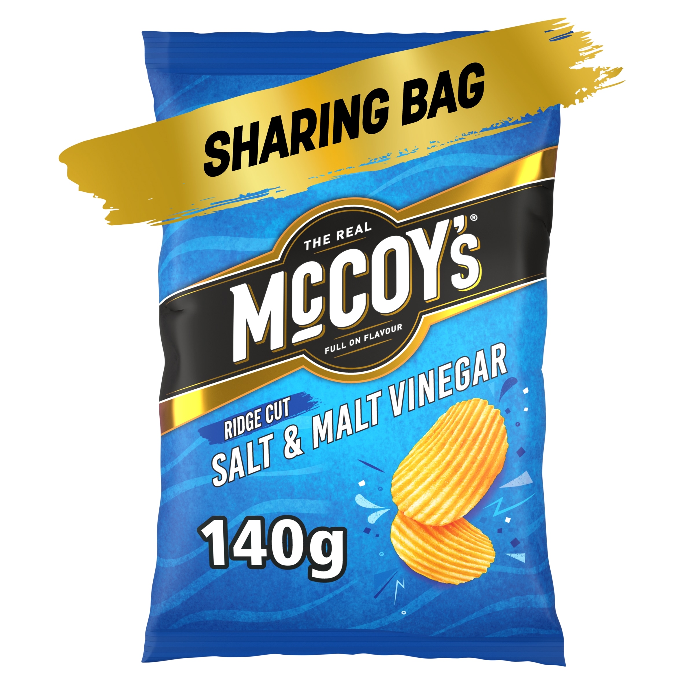 McCoy's Salt & Malt Vinegar Sharing Crisps 140g