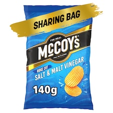 McCoy's Salt & Malt Vinegar Sharing Crisps 140g