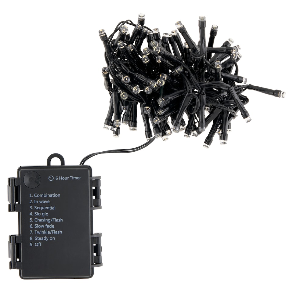 image 1 of Snow Meister SM2752 100 LED Battery Warm & Cold White Mixed Color String Light 2,48 m