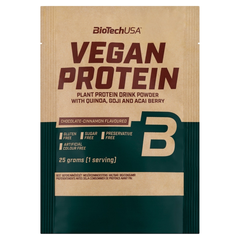 image 1 of BioTechUSA Vegan Protein Sugar-Free Chocolate-Cinnamon Flavoured Plant Protein Drink Powder 25 g
