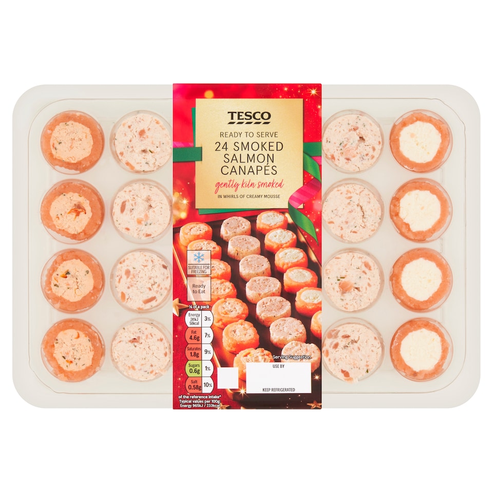 Tesco 24 Smoked Salmon Canapes 200G