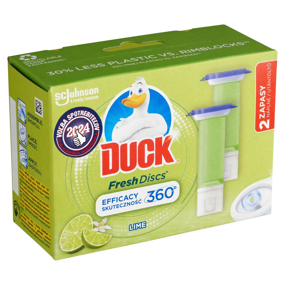 image 1 of Duck Fresh Discs WC Cleaner Lime Refill 2 x 36 ml (72 ml)