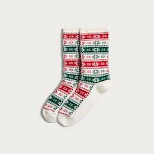 F&F Fair Isle Print Matching Family Christmas Socks in Red
