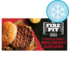 Tesco Fire Pit 4 Sweet & Smoky Smash Burgers 340g