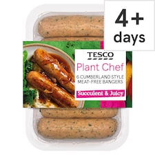 Tesco Plant Chef 6 Cumberland Style Meat-Free Bangers 300g