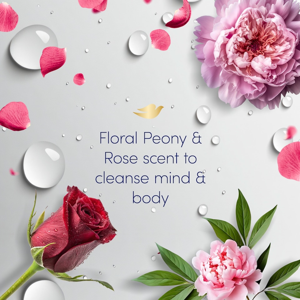 image 1 of Dove Renewing Care Peony & Rose Bath Soak Bubble Bath 450ml