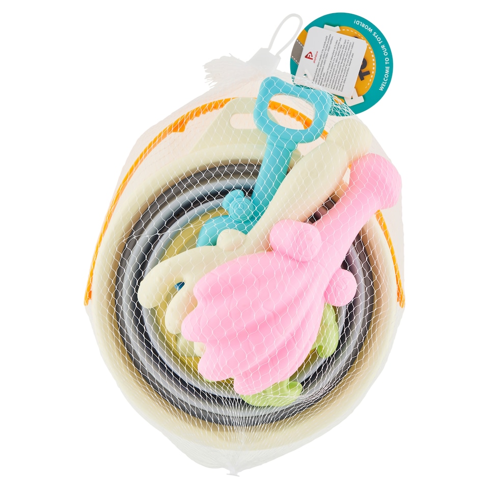 Playfellow Hračka do pískoviště se skládacím kbelíkem 6 ks