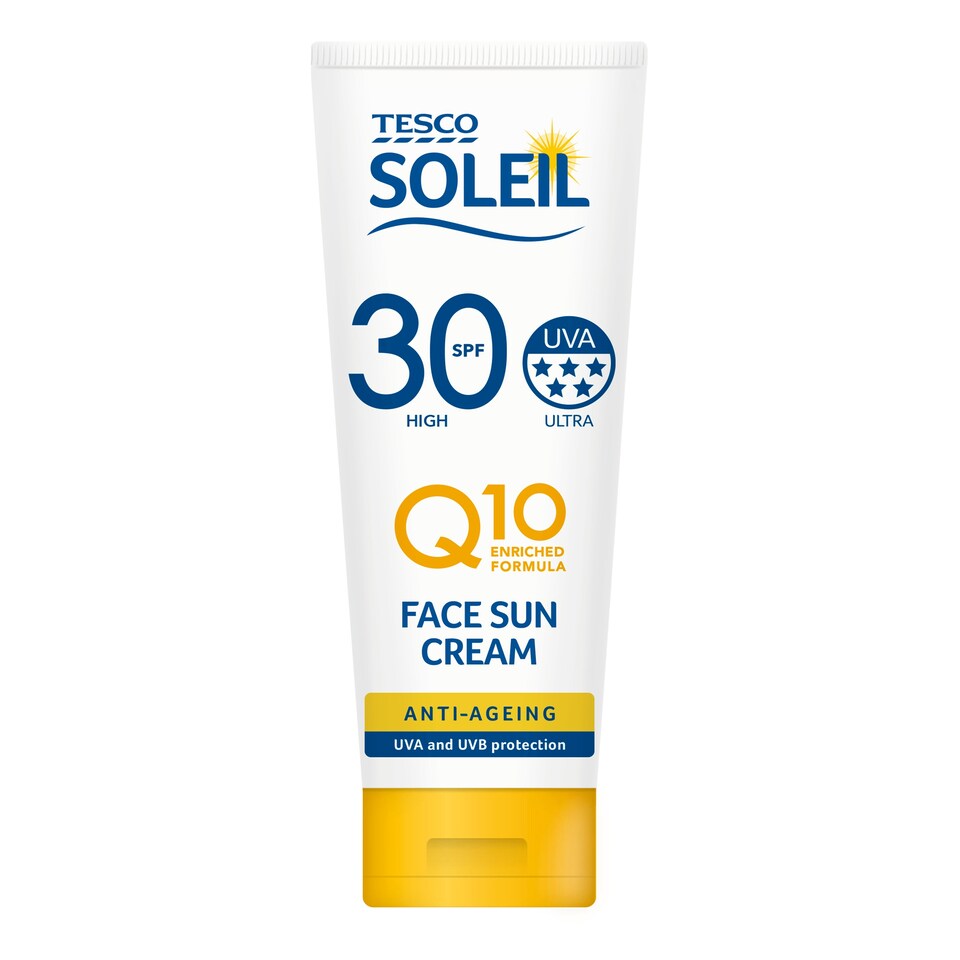 image 1 of Tesco Soleil Q10 Anti-Aging Sun Cream Face Spf 30 50Ml
