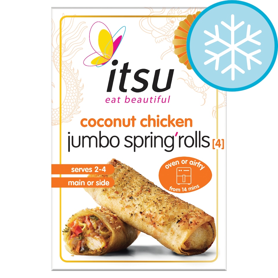 image 1 of itsu 4 coconut chicken jumbo spring rolls 300g 