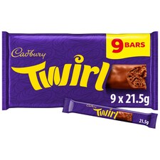 Cadbury Twirl Chocolate Bar 9 Pack Multipack 193.5g