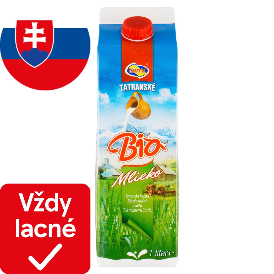 obrázok 1 z Tami Tatranské horské bio plnotučné mlieko 1 l
