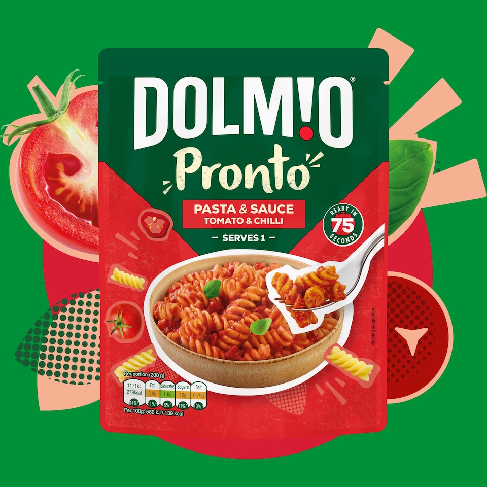 image 1 of Dolmio Pronto Pasta & Sauce - Tomato & Chilli 200g