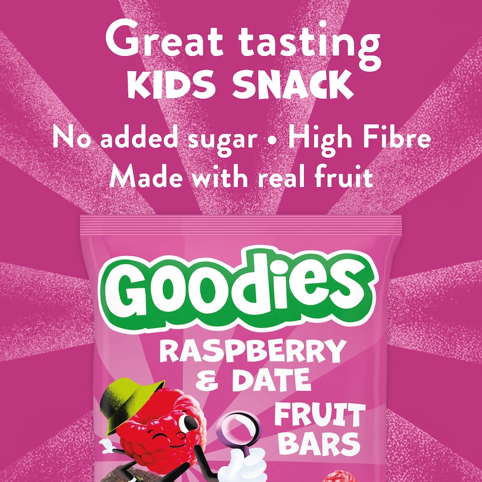 image 1 of Goodies Raspberry & Date Fruit Bars 5x20g