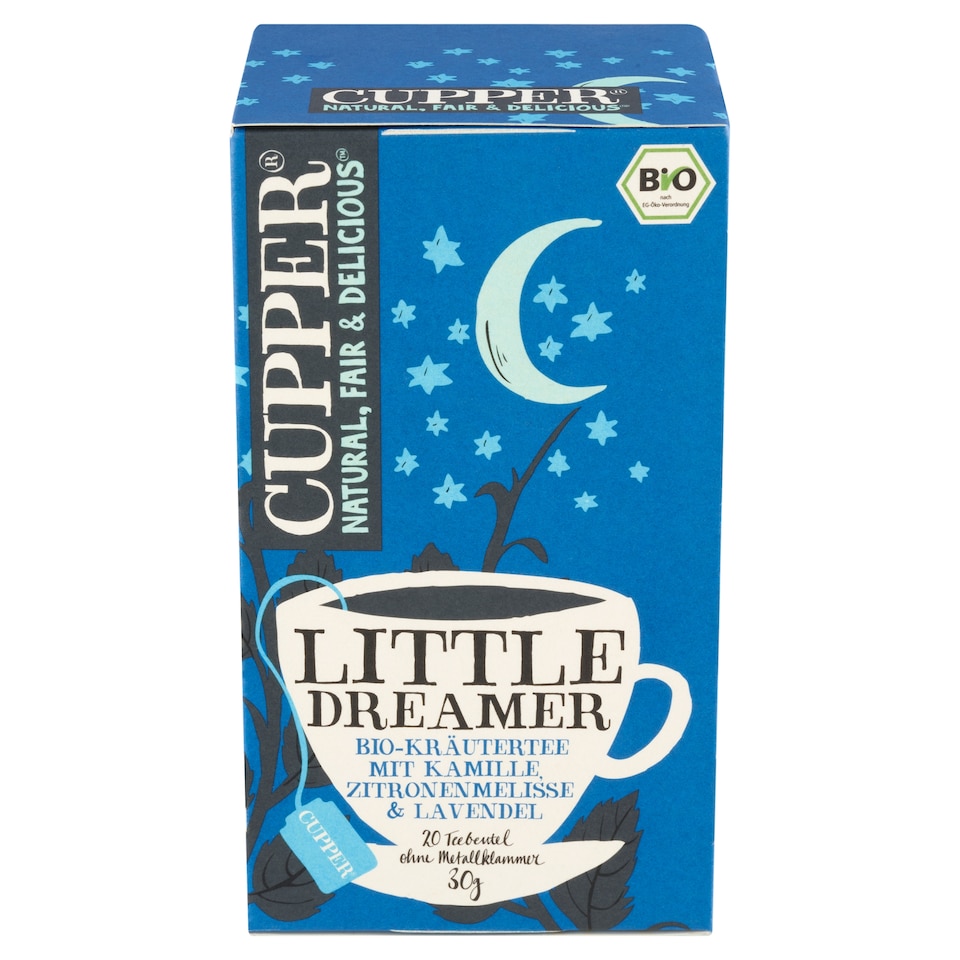Cupper Little Dreamer bio bylinný čaj s heřmánkem, meduňkou a levandulí 20 ks 30g