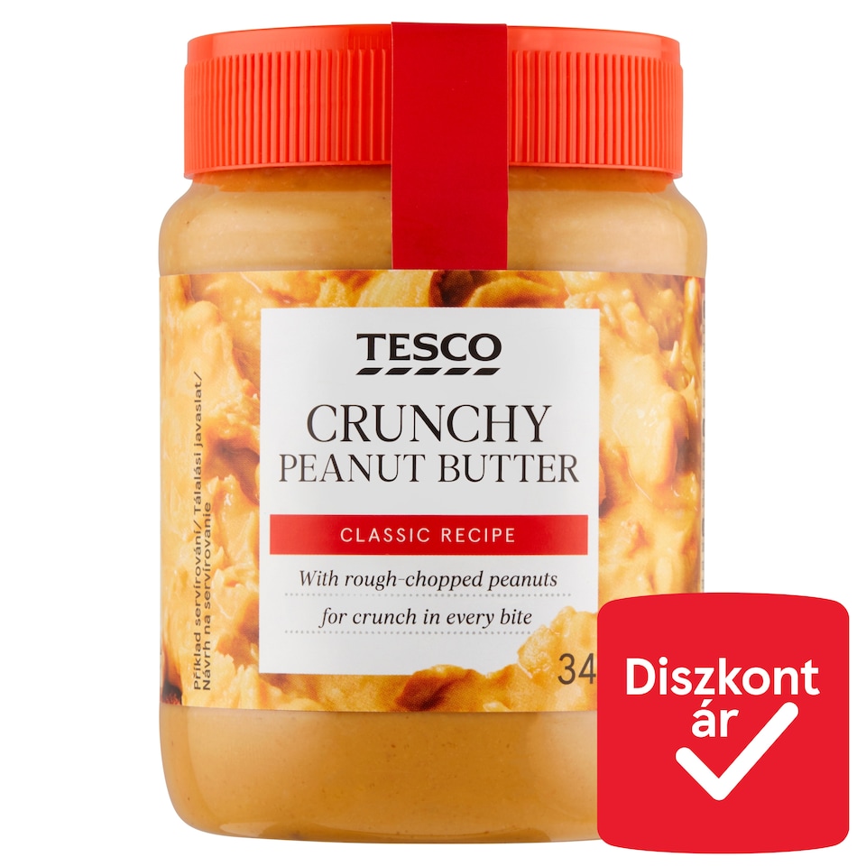 Tesco földimogyorókrém földimogyoró darabokkal 340 g