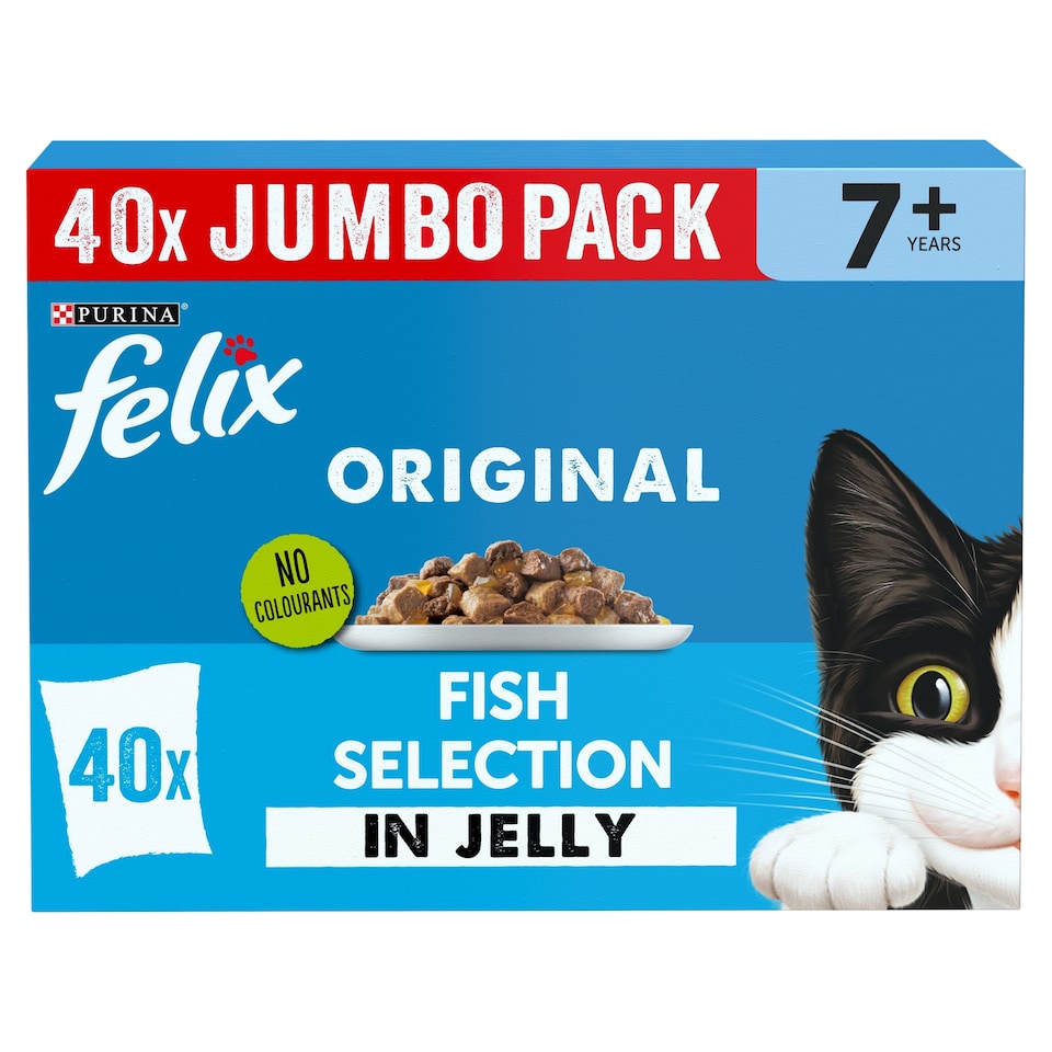 image 1 of Felix Original Senior Fish Selection in Jelly Cat food 40x85g