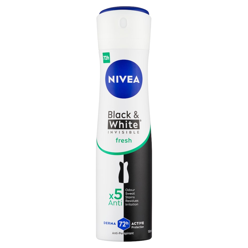 Obrázek 1 pro produkt Nivea Black & White Invisible Fresh Sprej antiperspirant 150ml
