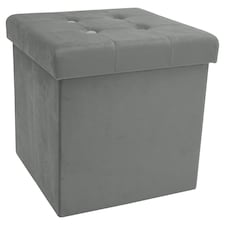 F&F Home Grey Folding Ottoman Storage