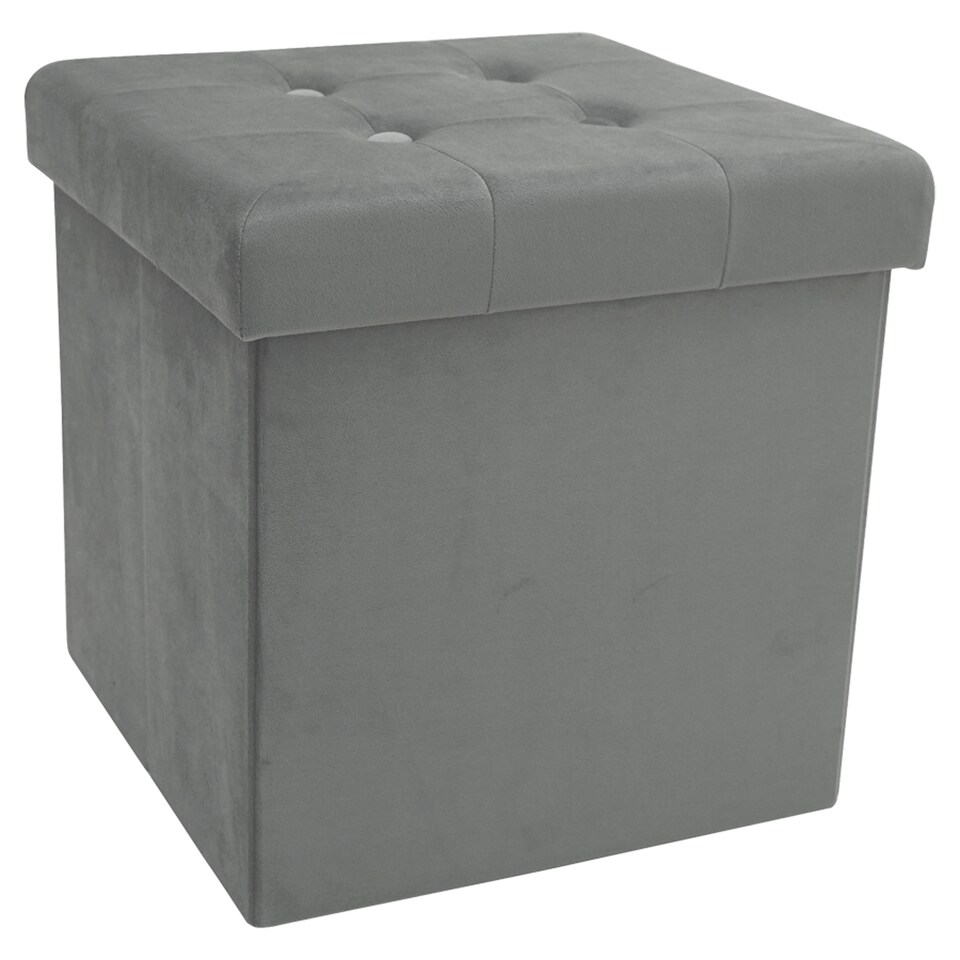 F&F Home Grey Folding Ottoman Storage