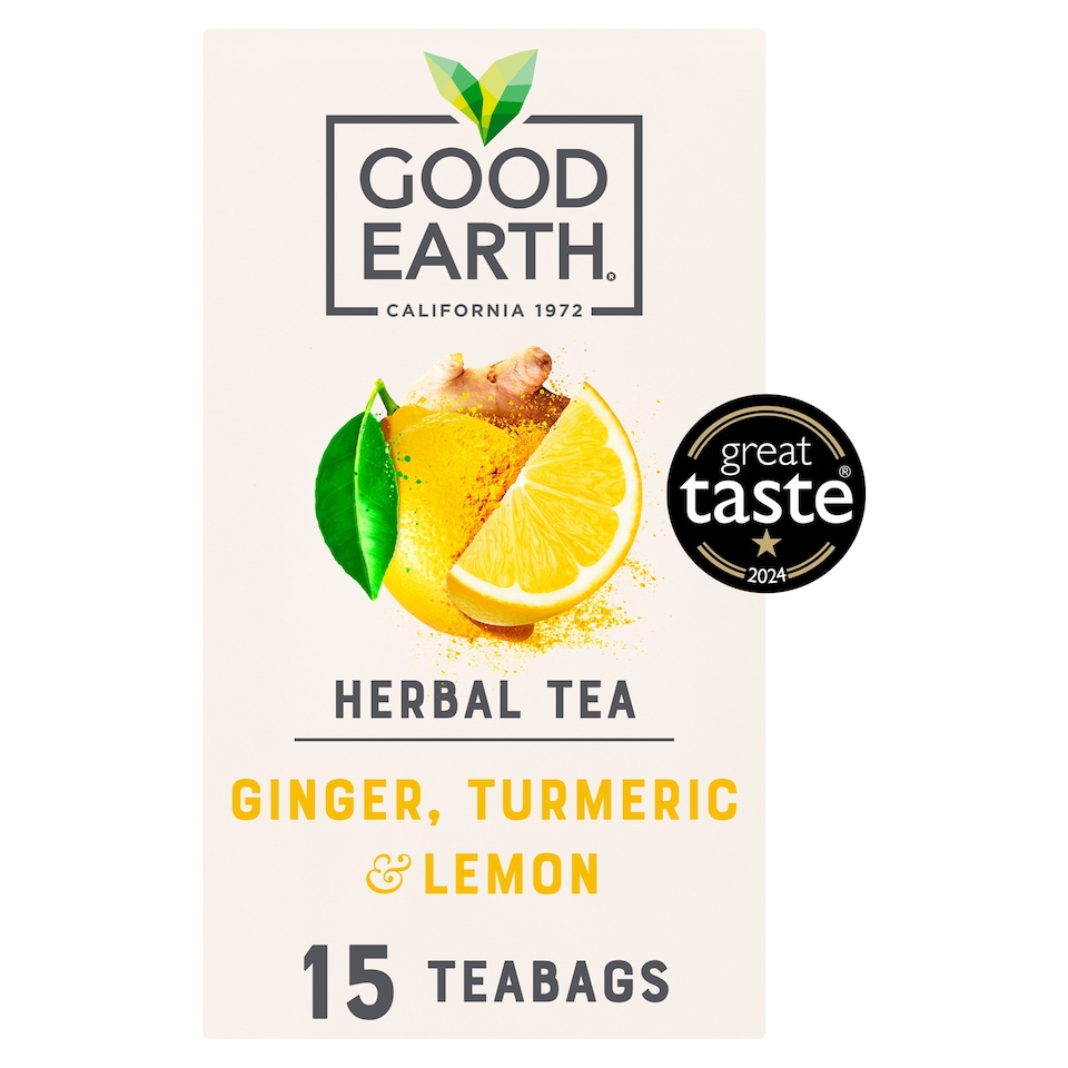 image 1 of Good Earth Herbal Tea Lemon, Ginger & Turmeric 15 Tea Bags 42g