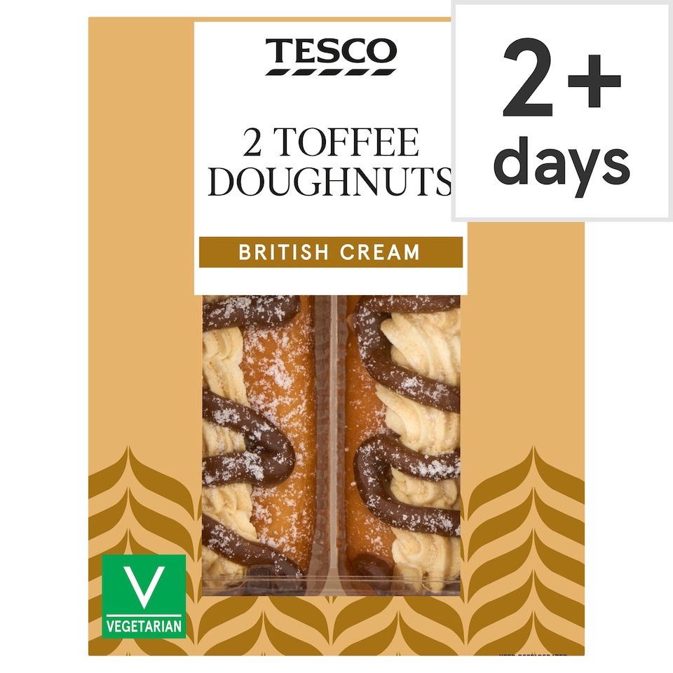Tesco 2 Toffee & Cream Doughnuts