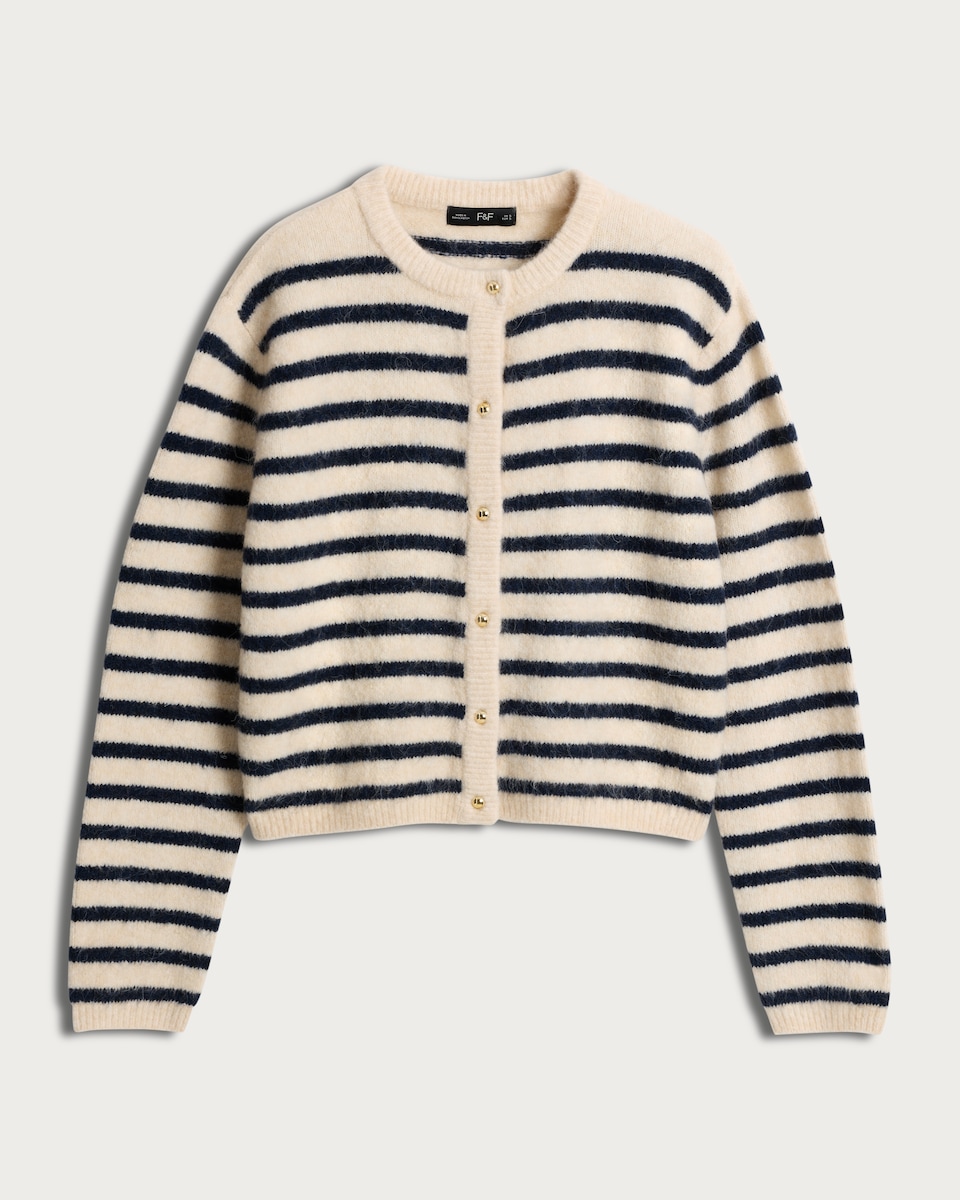 image 1 of F&F Knitted Button Front Cardigan in Multi