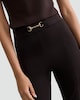image 2 of F&F Flared Gold Chain Buckle Trousers in Chocolate