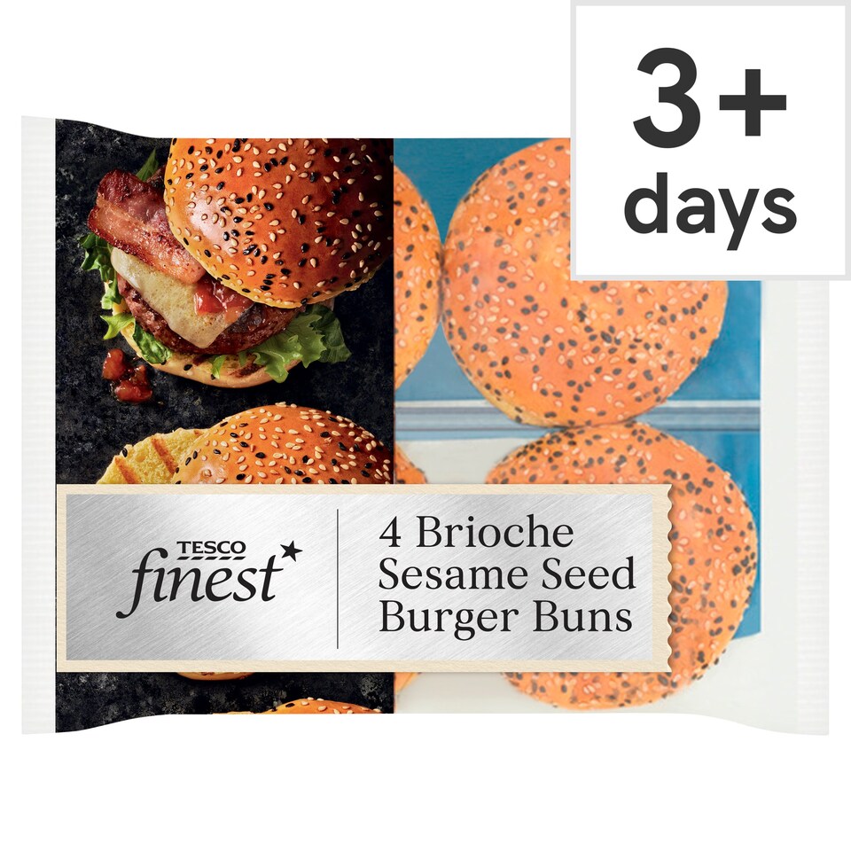Tesco Finest 4 Brioche Sesame Seed Burger Buns Tesco Groceries