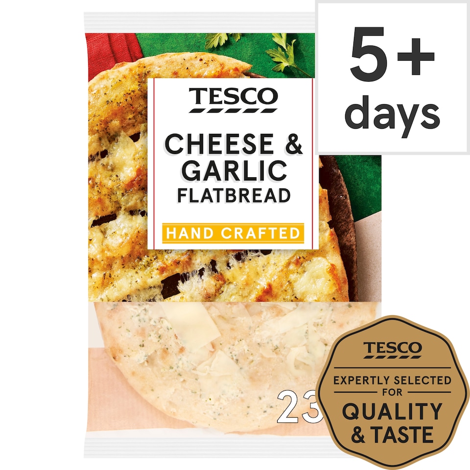 Tesco Cheese & Garlic Flatbread 230G