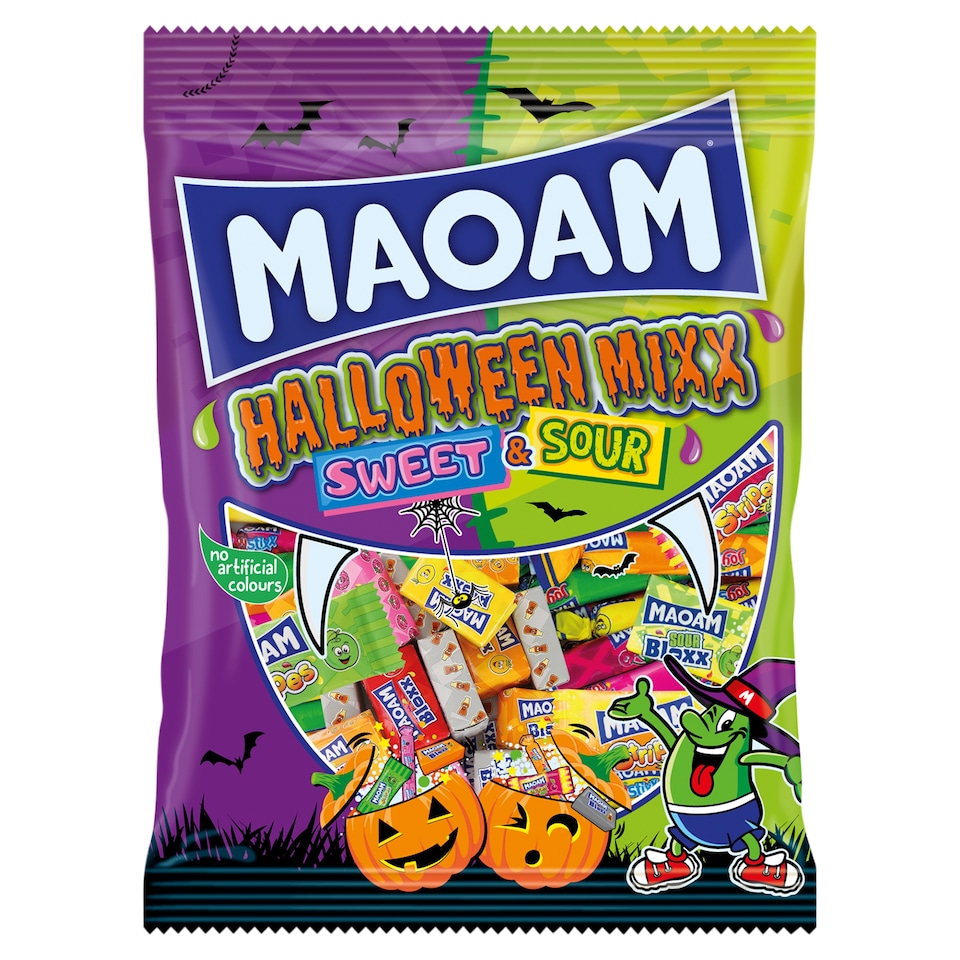 Maoam Halloween Mixx Sweet & Sour Melting Chewy Candy Mix Partly Flavored with Cola 300 g