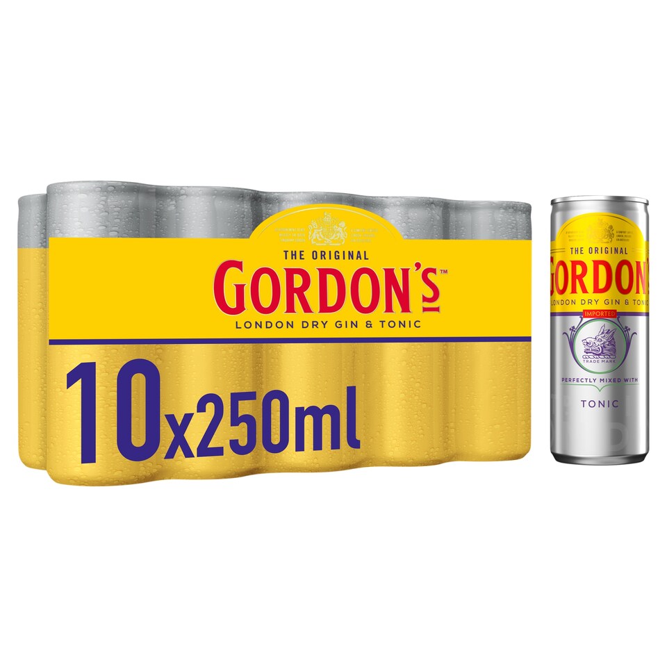 Gordons London Dry Gin And Tonic 10 X 250Ml
