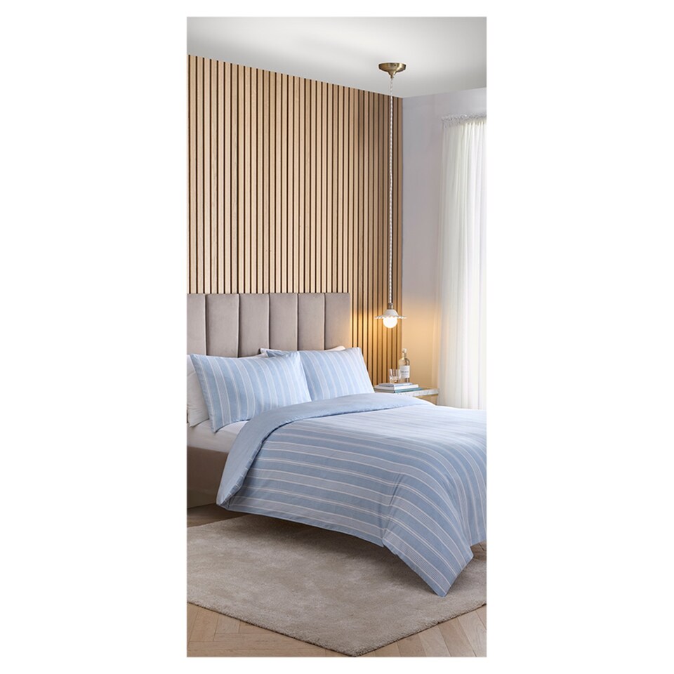 West Park Retreat Blue Stripe Duvet Set Double
