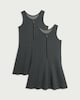 image 3 of F&F School Girls 2-Pack Cotton Rich Pinafore Dresses in Grey