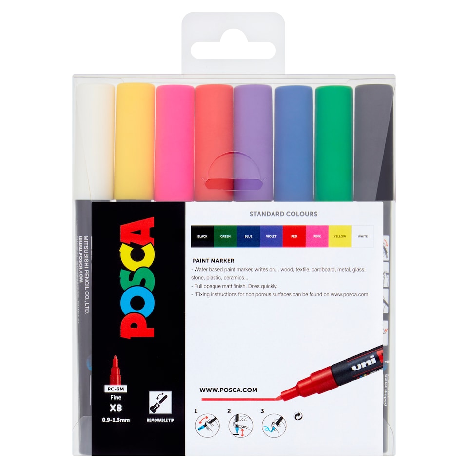 image 1 of Posca Paint Markers Fine 8 Pack
