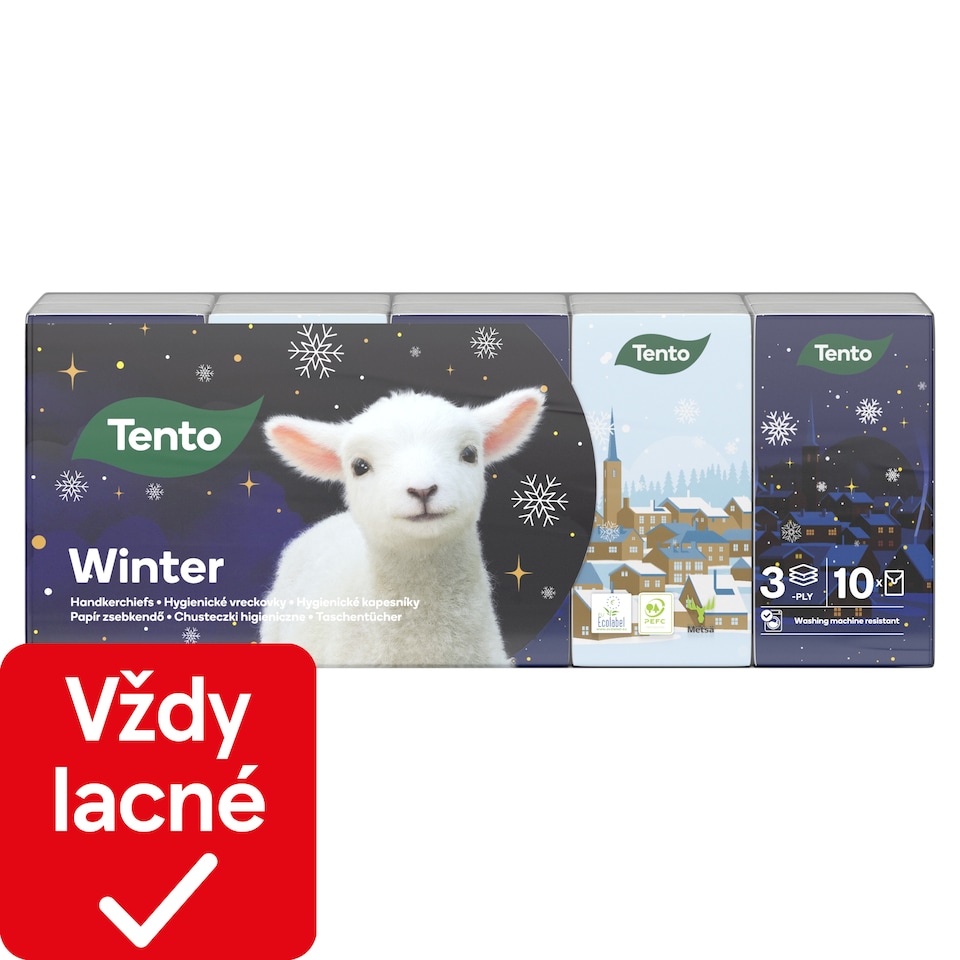 image 1 of Tento Winter Handkerchiefs 3 Plies 10 x 10 pcs