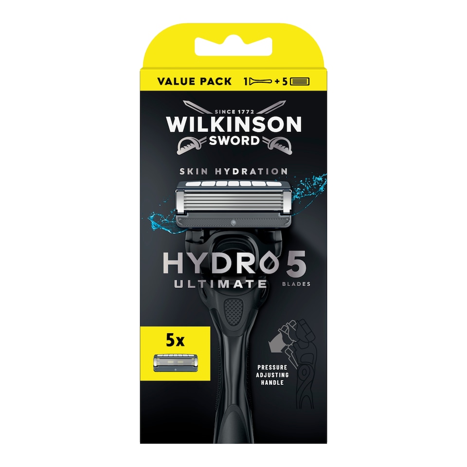 Wilkinson Sword Hydro Ultimate 5 Blade Razor with Pressure Adjusting Handle 5 pcs