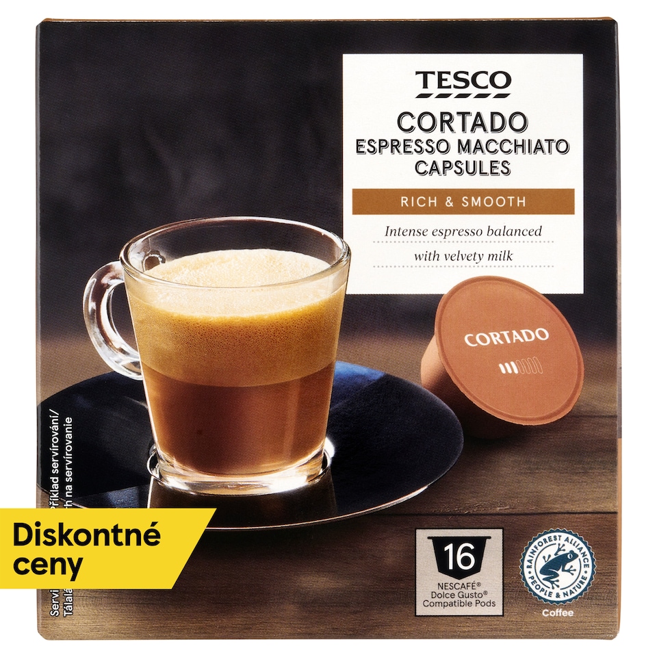 Tesco Cortado Espresso Macchiato Capsules 16 x 6.3 g (100.8 g)