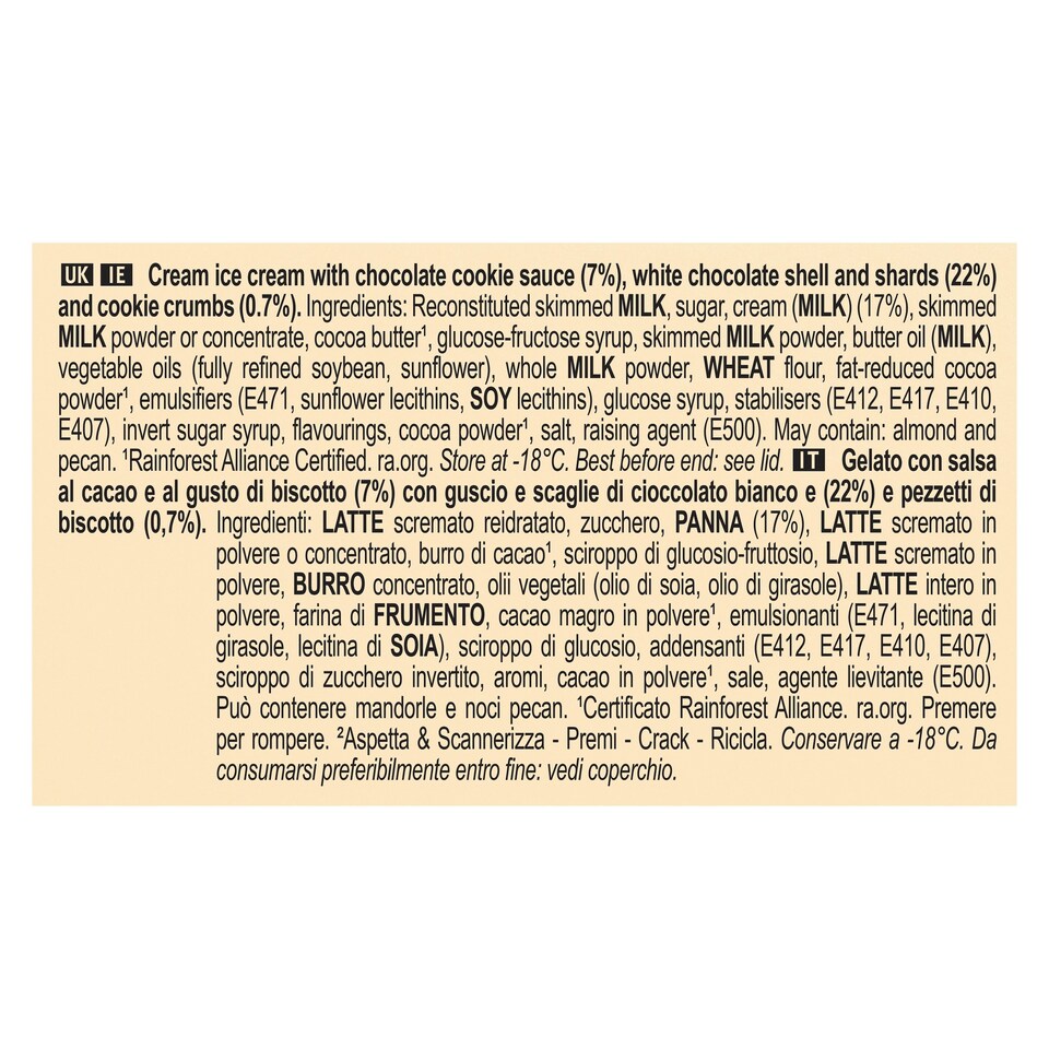 image 1 of Magnum White Chocolate Cookie Ice Cream Tub 440Ml