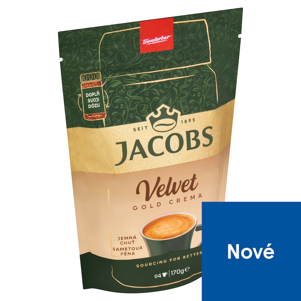 Jacobs Velvet Gold Crema rozpustná káva 170g