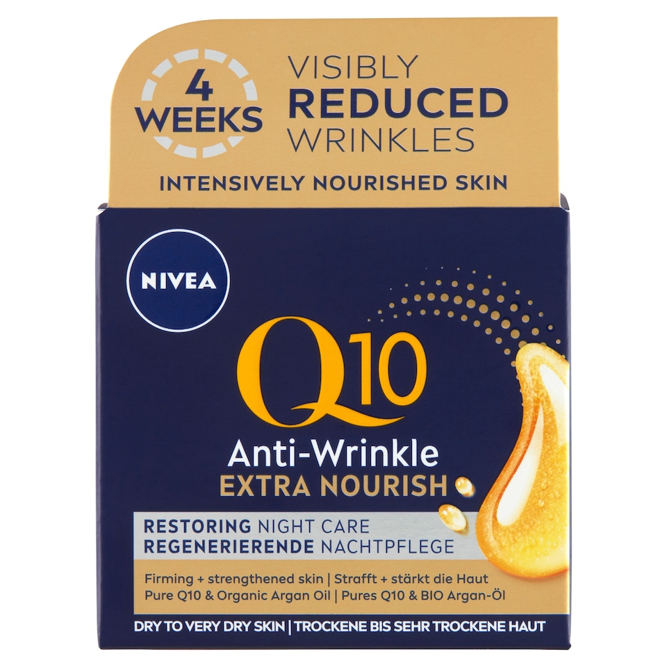 NIVEA Q10 tápláló ránctalanító éjszakai arckrém száraz bőrre 50 ml