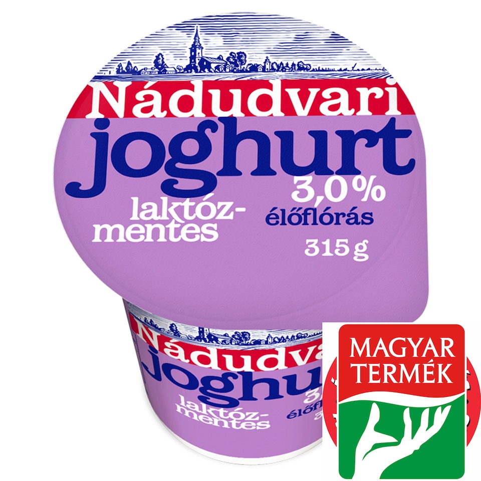 Nádudvari laktózmentes, élőflórás, natúr joghurt 3% 315 g