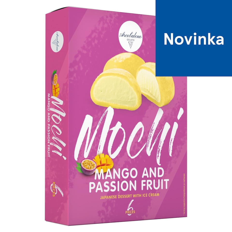Arcobaleno Gelato Mochi Mango and Passion Fruit Dessert with Ice Cream 6 x 35 g (210 g)