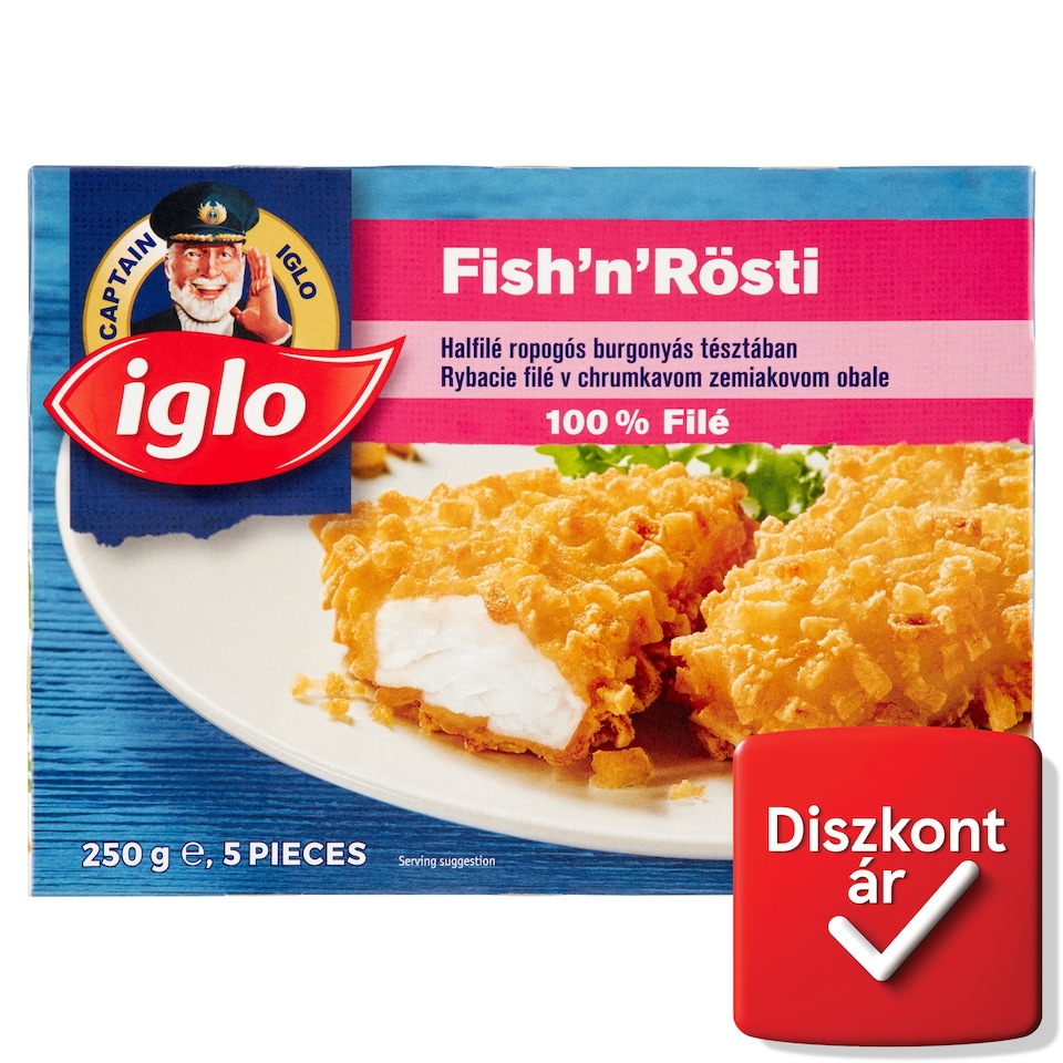 Iglo Fish'n'Rösti gyorsfagyasztott halfilé ropogós burgonyás tésztában 5 db 250 g
